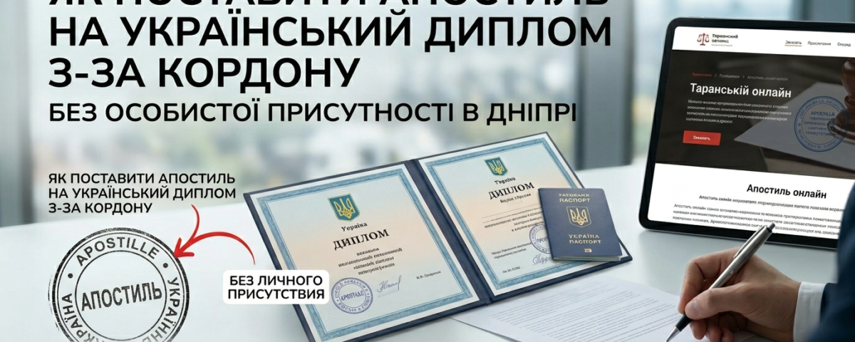 Як поставити апостиль на український диплом із-за кордону без особистої присутності в Дніпрі
