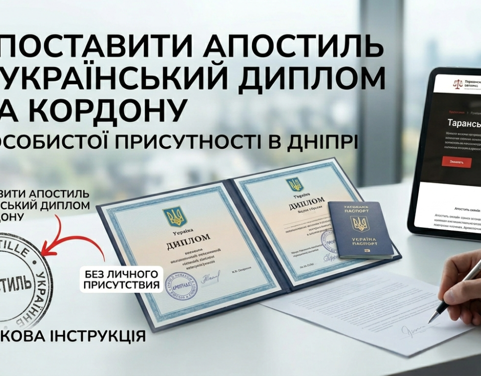 Як поставити апостиль на український диплом із-за кордону без особистої присутності в Дніпрі