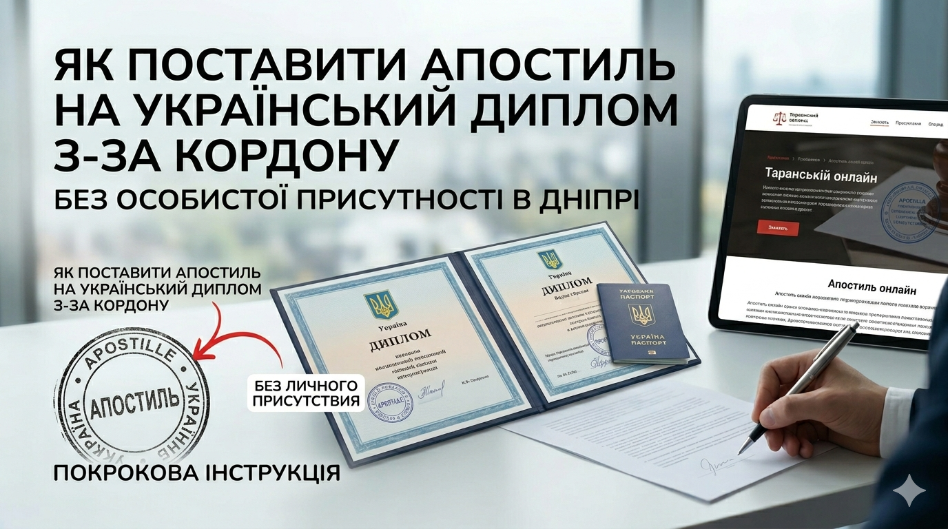 Як поставити апостиль на український диплом із-за кордону без особистої присутності в Дніпрі