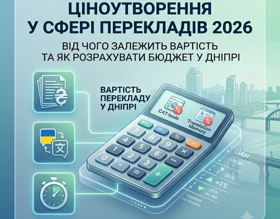 ВАРТІСТЬ ПЕРЕКЛАДУ У ДНІПРІ