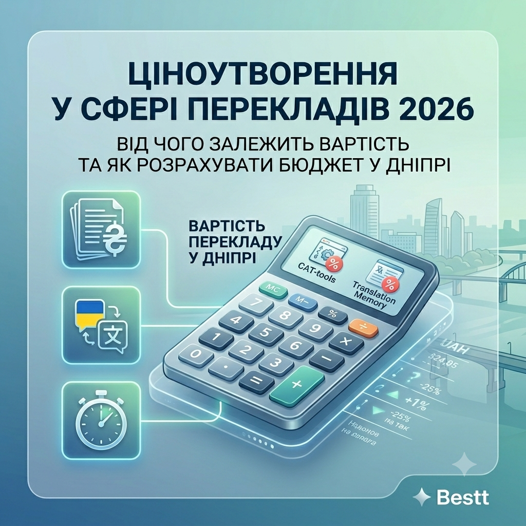 ВАРТІСТЬ ПЕРЕКЛАДУ У ДНІПРІ
